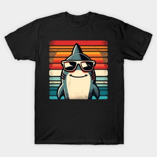 Cool Retro Shark in Sunglasses 70s 80s 90s Funny Shark T-Shirt